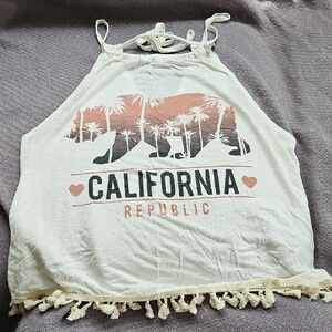 Charlotte Russe White California Republic Halter Top